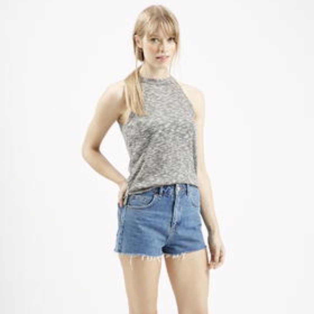 70’s Highneck Ribbed Sleeveless Tank